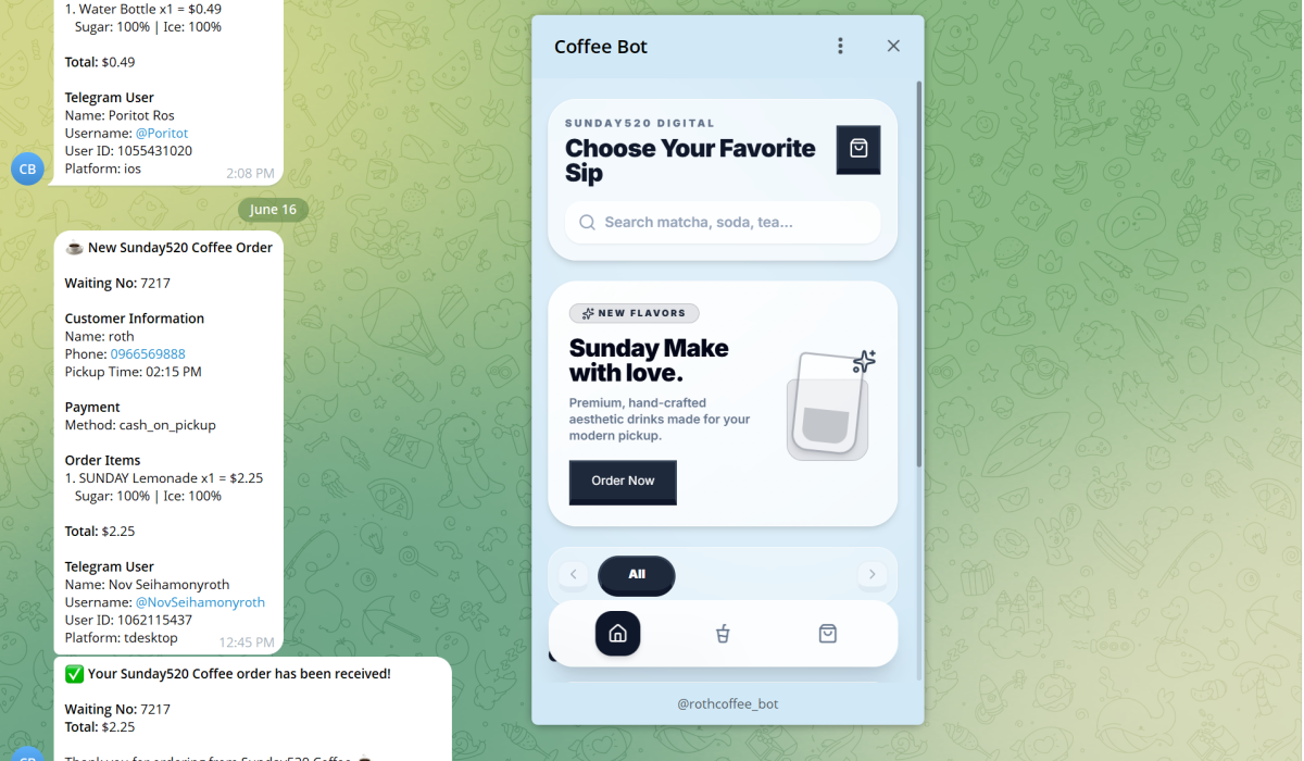 Telegram Bot for Sunday